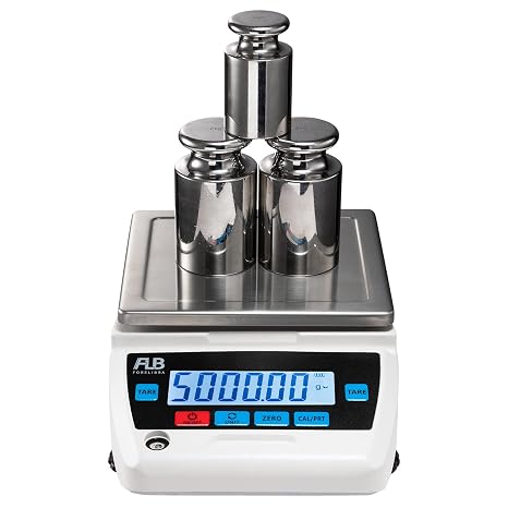 FLB Lab Scale 2000g x 0.01g Digital Precision Balance with DWT Unit | RS232 Connectivity, 17 Weighing Units, Backlit LCD Display, External Calibration Weight Included, Adjustable Feet