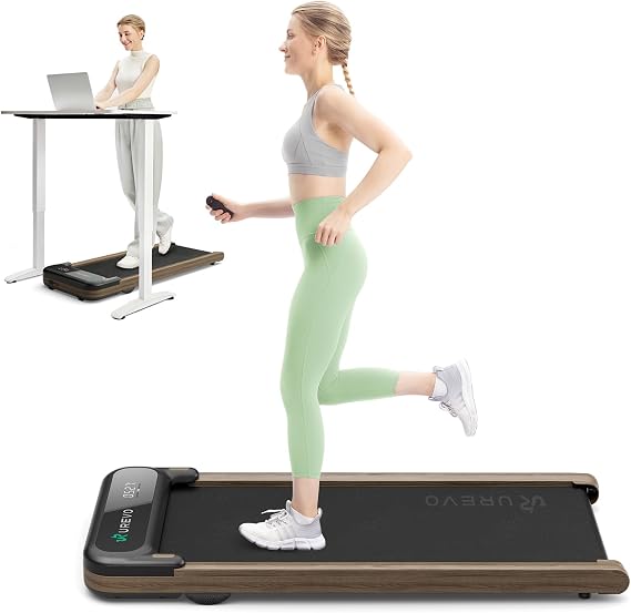 UREVO Smart Walking Pad, Standing Desk Treadmill with Double Shock Absorption, Quiet Operation, Workout APP with Track Insights and MIIT Mode, Plug and Play, Remote or APP Control for Home Office