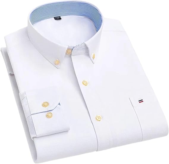 Men's Social Shirts Long Sleeve Cotton Buttoned Plaid Formal Male Casual Oversized Shirt 517 43