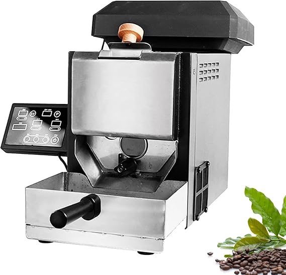 Electric Coffee Roaster, Digital Display, Temperature Adjustable, Manual/Auto 2-in-1, Fast Cooling 3-5 Min, for Kitchen, Bar, Studio