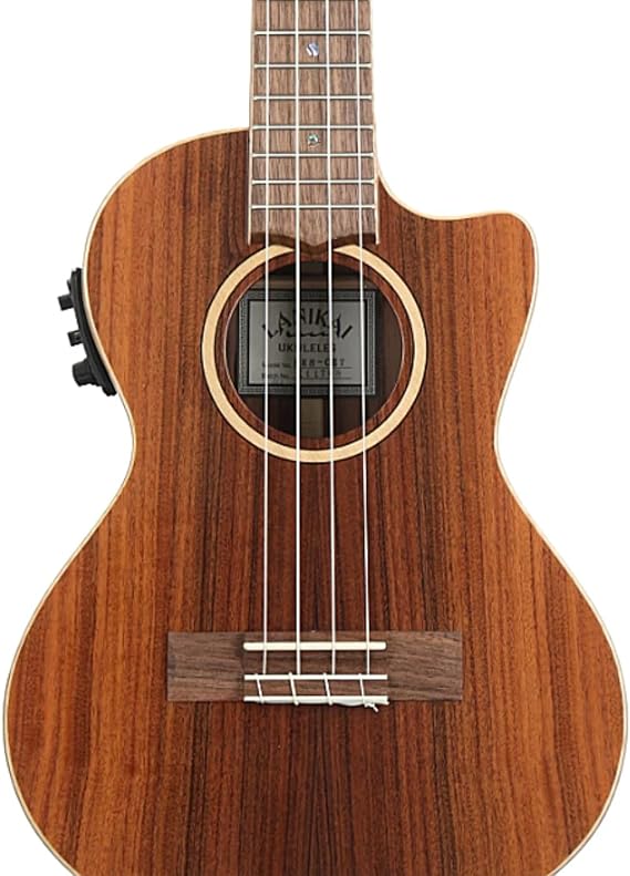 Lanikai MRS-CET 4 String Ukulele, Tenor All Morado Ukulele with Cutaway and Electronics