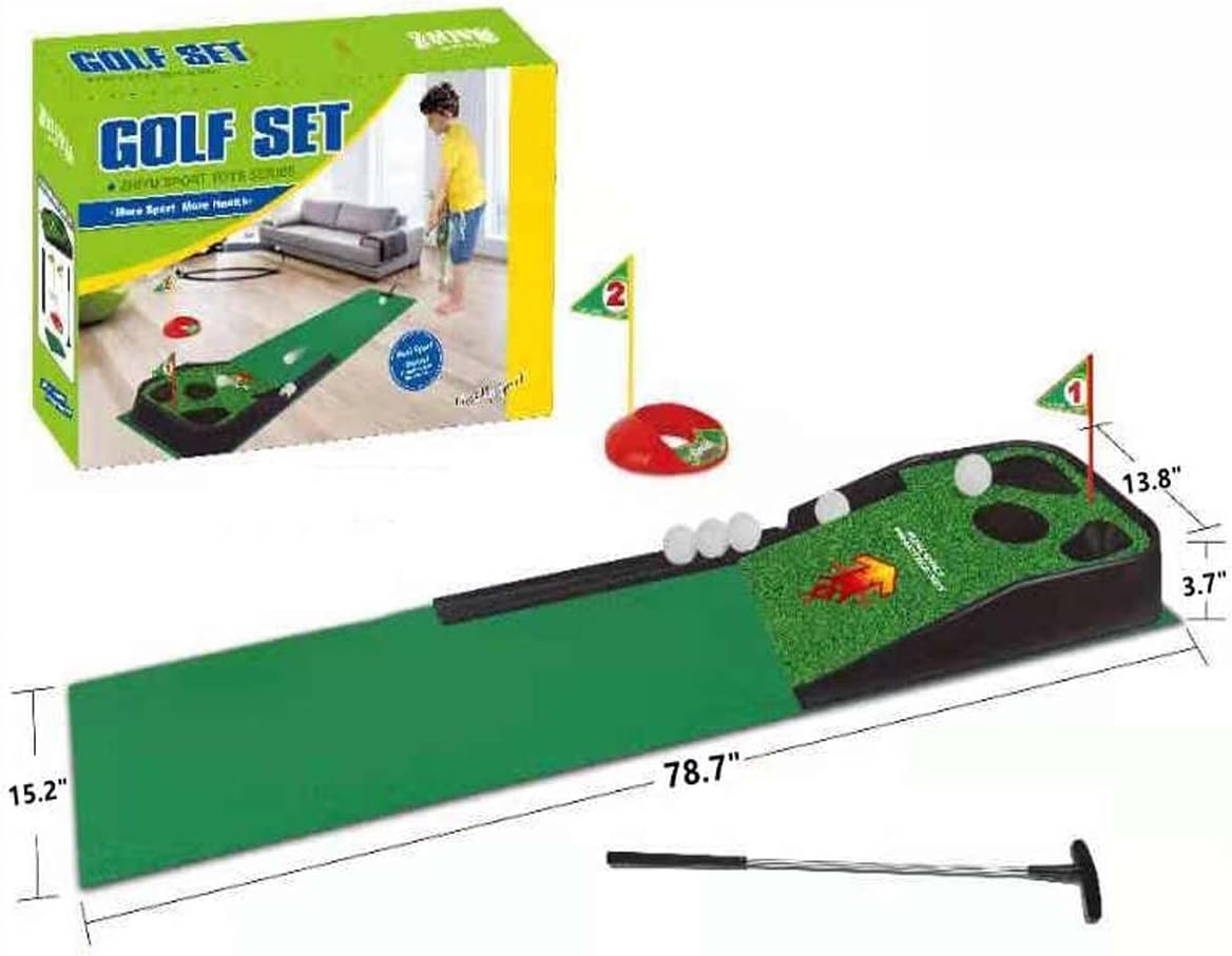RBN Mini Golf Putting Green Putting Mat Set Golf Game Set Toddler Golf Toy, Indoor & Outdoor Sports Toys Indoor and Outdoor Use Golf Practice Toy Gift for Boys, Girls