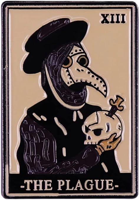 The Plague Doctor XIII 13 Tarot Card Death Gothic 1.2" Lapel Enamel Pin