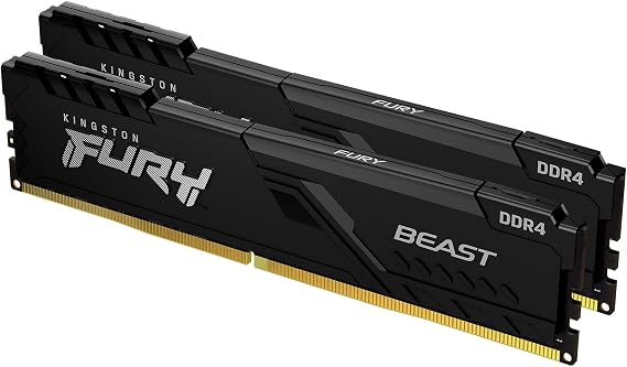 Kingston FURY Beast 16GB (2x8GB) 3600MHz DDR4 CL17 Desktop Memory Kit with 2 KF436C17BBK2/16