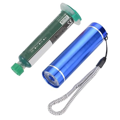 Reball Stencil,Solder Mask Net Reball Stencil with Flashlight for CPU Repair Chip Paint-Shedding Tool Kit (#3 1 x Flashlight 1 x Solder Mask Ink)