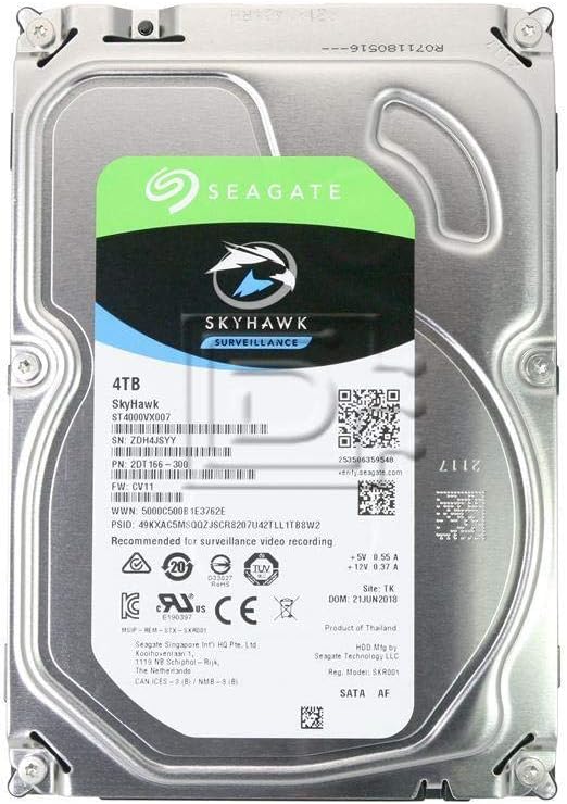 Seagate SkyHawk 4TB Surveillance Internal Hard Drive HDD 3.5 Inch SATA 6Gb/s 64MB Cache for DVR NVR Security Camera System with Drive Health Management (ST2000XV008)