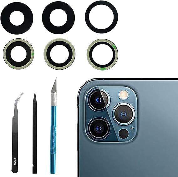 12 Pro Max Rear Camera Lens Replacement for iPhone 12 Pro Max(6.7 Inch) Back Camera Glass Lens Replacement with Repair Tool Kit, Anti-Lens Scratch