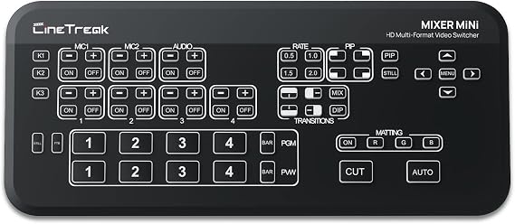 Cinetreak Mixer Mini Multi-Format Video Mixer Switcher 4 HDMI Inputs with USB 3.0 Video Capture PIP Chroma key Live Streaming Video Switcher