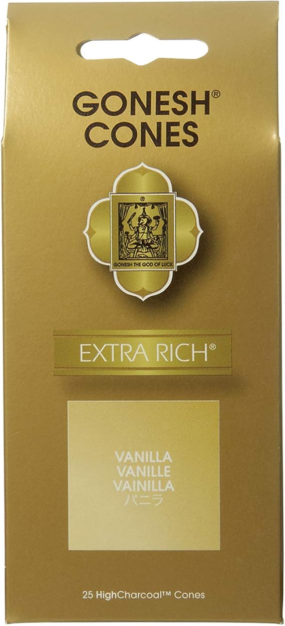 Gonesh Incense Extra Rich Cone Vanilla