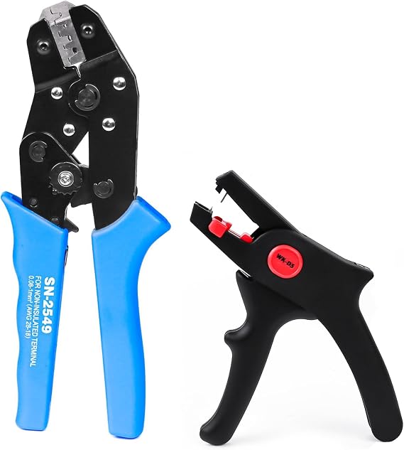 SN-2549 Ratcheting Crimping Tool 0.08-1.0 mm 2 18-28AWG for PH2.0/XH2.54/2.54/2.8/3.0/3.96/4.8/KF2510/JST Dupont style Terminal with Multifuntional wire stripper&cutter