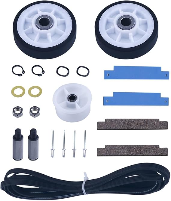 Dryer Drum Roller Kit & Dryer Drum Bearing Kit & Dryer Drum Belt Maintenance Kit Exact Fit For Maytag Jenn-Air Dryers