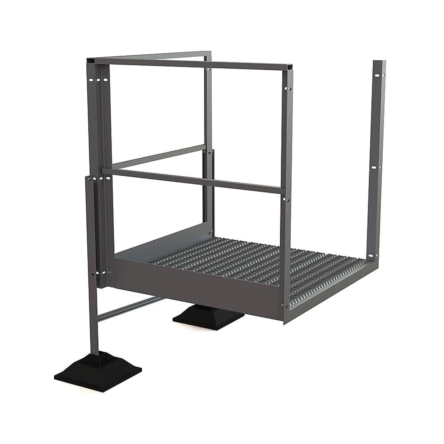 Tri-Arc URTTP20 U-Design Configurable Turn Platform with 36 W x 40 L Grip Strut Tread and Caddy Feet, 20 High