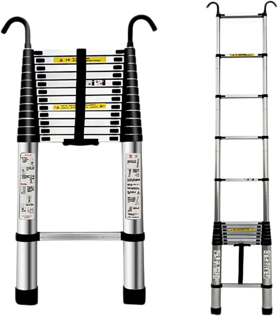 Telescoping Ladder 8m/ 7m/ 6m/ 5m/ 4m/ 3m/ 2m/ 1m Tall, Extendable Telescopic Ladders for Home Attic & Outdoor Building, 330 lbs Capacity (Size : 2.1m/6.8ft)