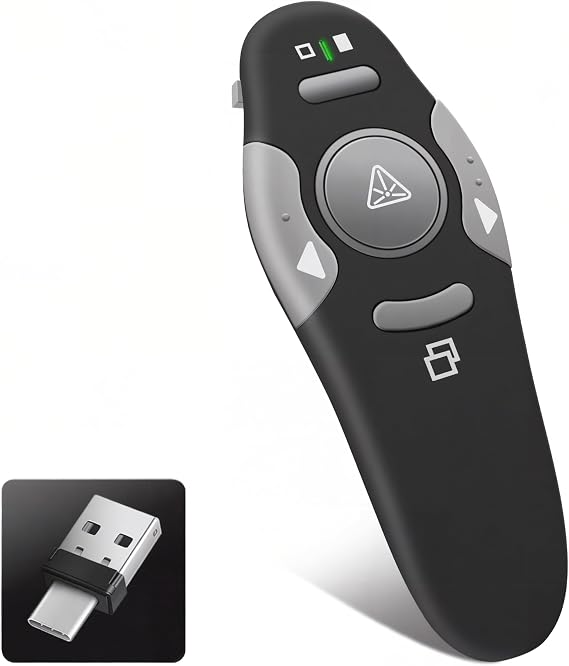USB-c Presentation Clicker Remote,Wireless Presenter,Red Pointer