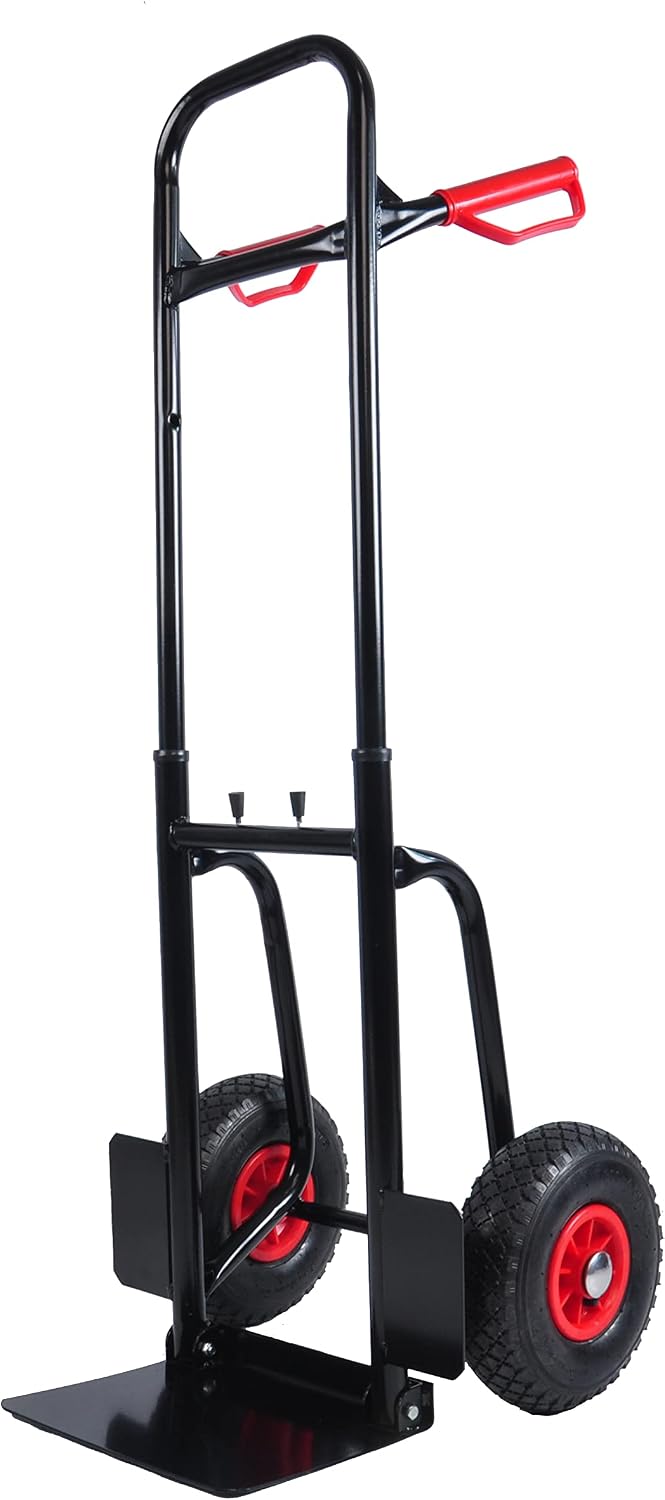Heavy-Duty Manual Truck for Easy Moving, Steel Frame with Retractable Handle, 330 lb Capacity, Compact for Storage, Black