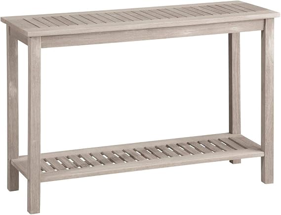 Wood Console Table Outdoor Patio Furniture (Driftwood Gray)