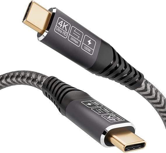 CAKOBLE Cable USB C To USB C 0.5M, USB 3.2 Gen2 USB C Charger, 20 Gbps Data Transmission, 100W 20V/5A Fast Charging Cable,4K @ 60Hz Video Transmission For MacBook Pro,Samsung Galaxy, Huawei