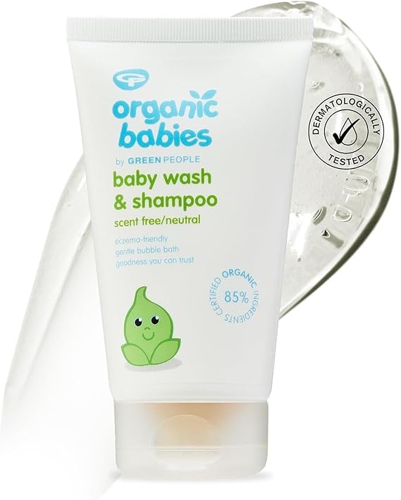 Green People Organic Babies Baby Wash & Shampoo, Fragrance Free, 150ml