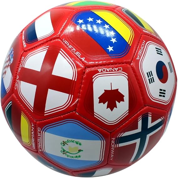 2026 World Cup World Flag Training Outdoor Soccer Ball Size 5 Red