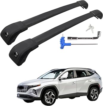 Gdydi 220lbs Car Roof Rack Cross Bars Compatible with 2022-2025 Hyundai Tucson SE SEL N Line Limited NX4 (Fit for Flush Side Rails), Aluminum Lockable Roof Cross Bars for Kayak Bike Rooftop Cargo