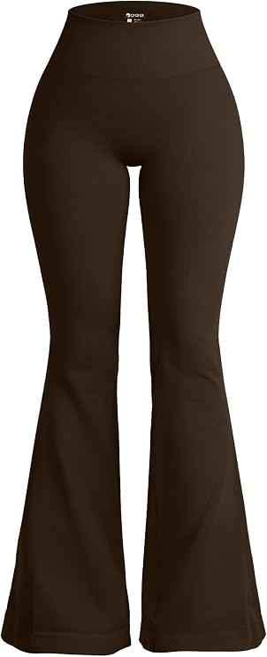 OQQ Women's Flared Pants High Waisted Yoga Leggings Bell Buttom