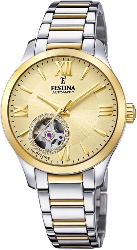 Festina Automatic Watch F20489/2, Gold, Bracelet