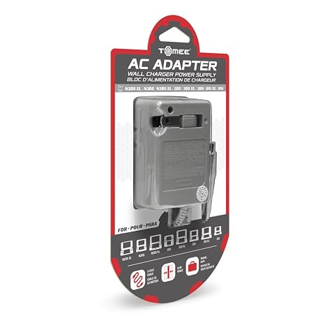 Tomee 3DS Charger for Nintendo 3DS/ 3DS XL/ 2DS/ DSi/Dsi XL and New Nintendo 3DS, AC Adapter 100-245V, Fold-Away Plug, Durable Lightweight Design