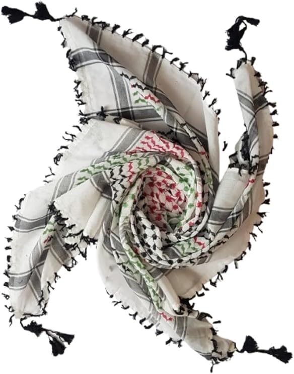 Shemagh Scarf Cotton Arab Head Cover Desert Palestinian Keffiyeh Tactical Army Winter Wrap Hand Made
