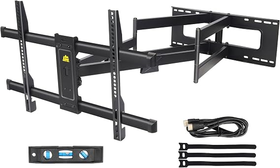 FORGING MOUNT TV Wall Mount Bracket Compatible with 50-90 Inch, Medium to Large Wall Mount, Weight Capacity 75 kg, Over 105.5 CM Long Arm, 90° Swivel, Full Motion, Multi-angle Adjustment Front & Back