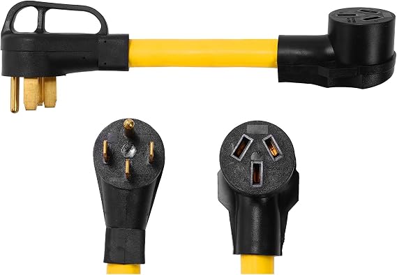 ONETAK NEMA 14-50P to 10-50R 120V/240V 50 Amp 4 Prong Male Plug to 3 Prong Female Outlet Receptacle Generator Welder Dryer Power Cord Adapter