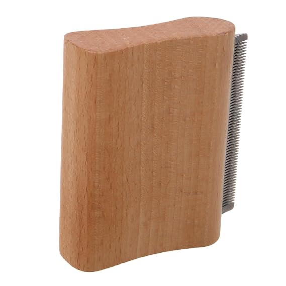 Horse Cleaning Comb for Mud Caked Coats, Wooden Stainless Steel Brush