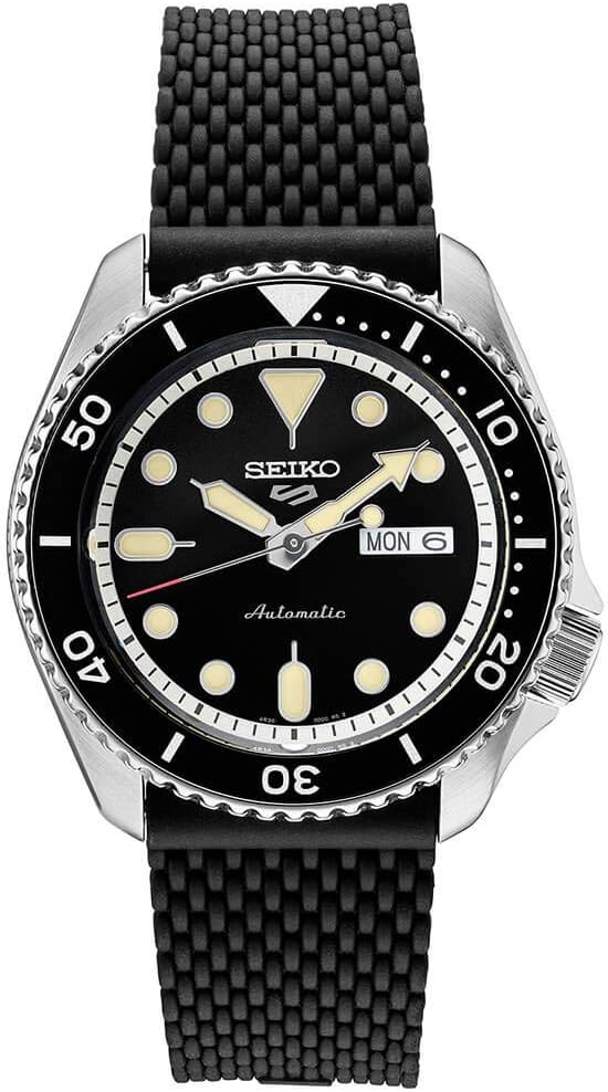 Seiko Men's Seiko SRPD95 Seiko 5 Sport Watch Black 42.5mm Stainless Steel Dive Watch, Automatic Watch