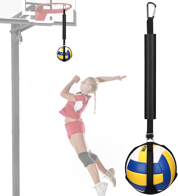 TOBWOLF Volleyball Spike Trainer with Bottom Holder, Length Adjustable