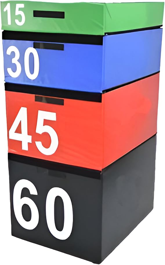 Jump Box Set Plyometric Stackable Plyo Box Set of 4 - Plyometric Boxes in a Variety of Heights - Strength Training, Aerobic Fitness and Home Gyms HIIT Modern Fitness