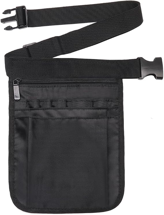 Server Apron with Multiple Pockets, Waist Money Pouch for Restaurants, Gardening, Nursing, Bistro with Adjustable Belt