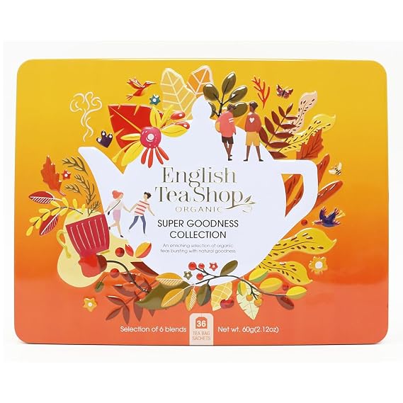 English Tea Shop - Super Goodness Collection- Gift Tin - 36 Tea Bag Sachets, 61.5g