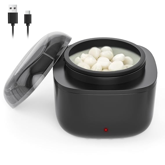 Nose Wax Kit Men, Nose and Ear Hair Wax Kit, Compatible with Waxing Sticks & Beads, USB Fast Heat, Smart Temp Control, Upgraded Size, Portable for Travel/Home, Device Only