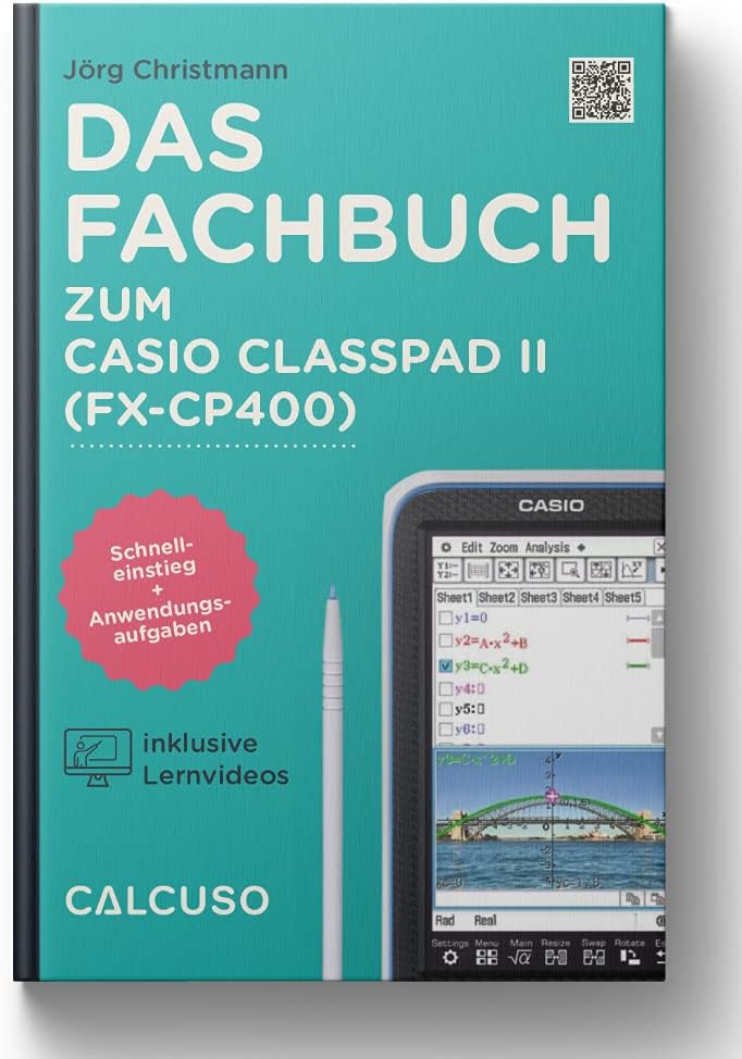 calcuso professional book compatible with calculator casio classpad ii fx-cp400 - 176 pages in 17 x 24 cm - quick start with application examples and tasks