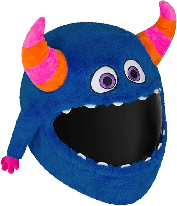 Moto Loot Helmet Cover for Motorcycle Helmet, Fun Rides and Gifts (Cover Only. Helmet Not Included) - Horned Monster