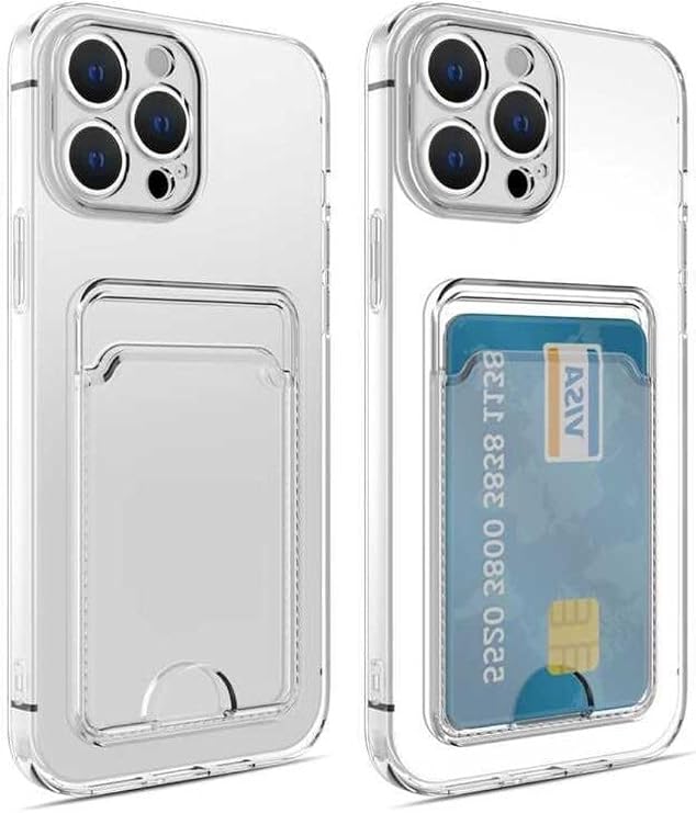 Zore Apple için uyumlu iPhone 14 Pro Max Kılıf Kartlıklı Şeffaf Zore Setra Clear Silikon Kapak Renksiz