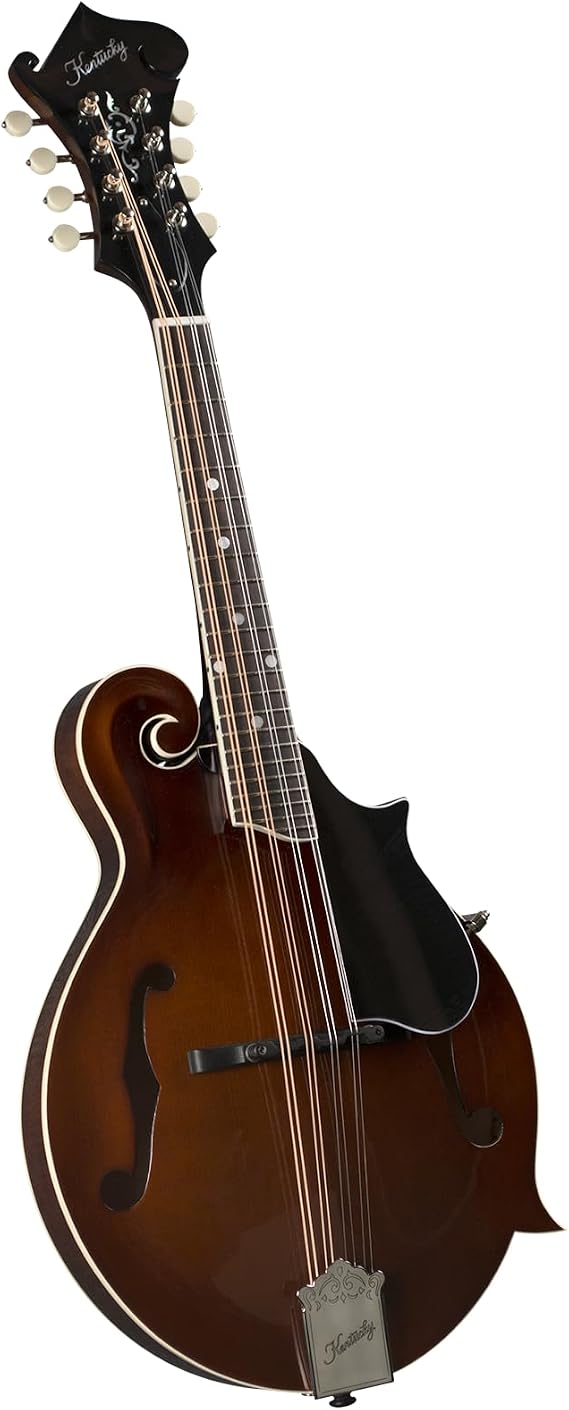 Kentucky KM-756 Deluxe F-Model Mandolin Transparent Brown Solid German Spruce Top, Flamed Maple Back & Sides Smooth Playability & Powerful Projection