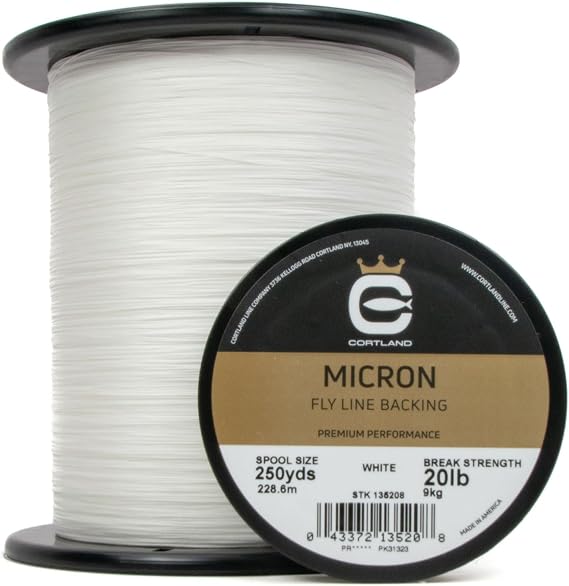 Cortland Micron Backing Fly Fishing, White 250 YDS, 30lb