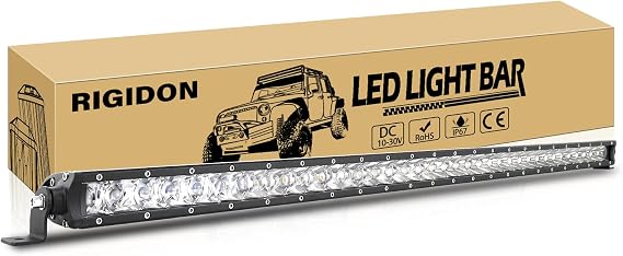 RIGIDON 38 Inch 180W 18000LM LED Light Bar, Single Row Spot Work Lights