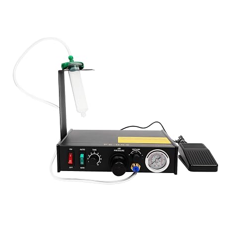 Semi Automatic Glue Dispenser Machine Solder Paste Controller Glue Dripping Dropper Device Adhesive Liquid Dispensing Machine Precise Timer Controlled 110V Industry Tool GlueEquipment
