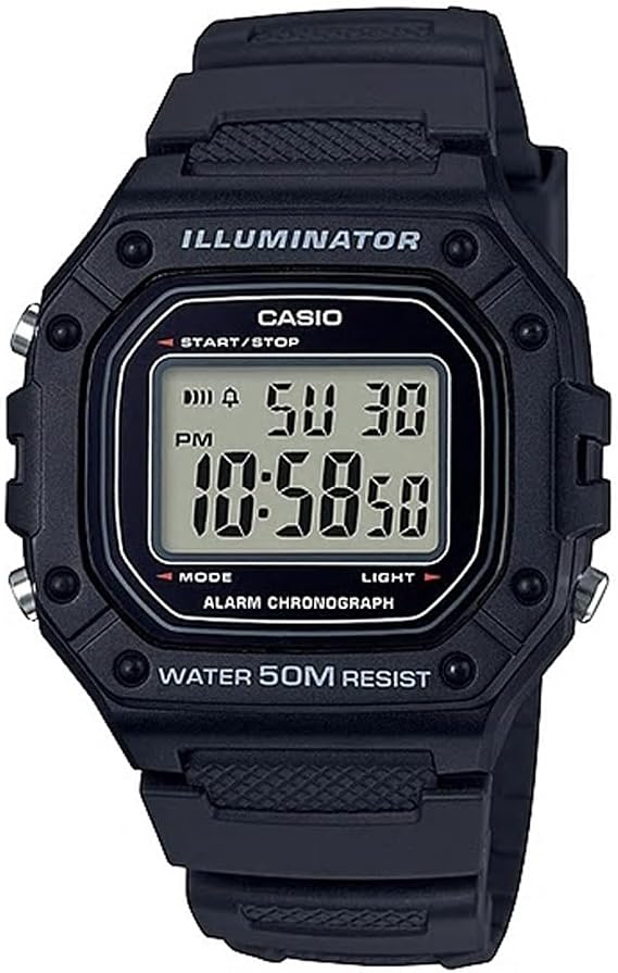 Casio STANDARD DIGITAL Casio Standard Digital W-218H-1A Wristwatch Men's Women's Cheap Casio Digital Black Black Parallel Import