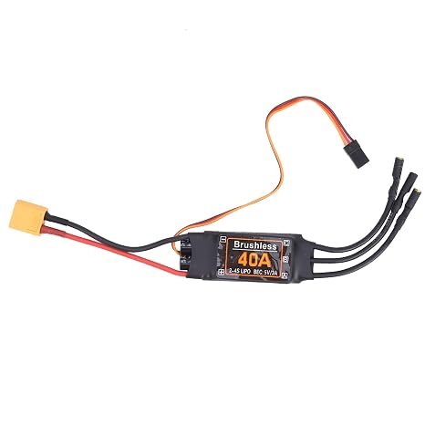 RC Speed Controller, 40A Brushless ESC Speed Controller RC Plane Motor 5V3A BEC Output for RC Drone Airplanes Accessory Defult default