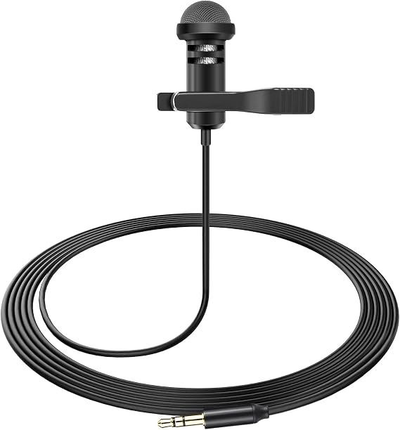Lavalier Mic for GoPro HERO13 12 11 Black & Mission 1 Pro Action Cams, 5ft
