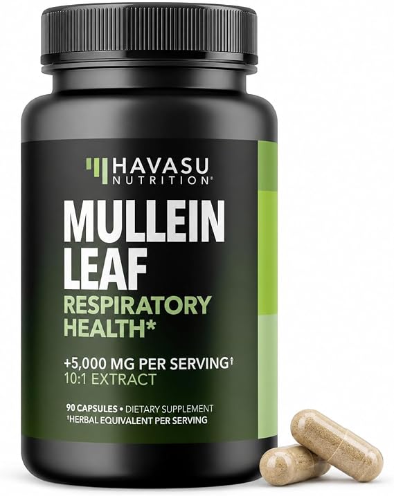 500mg Mullein Extract for Lung Support and Respiratory Health, 90 Count