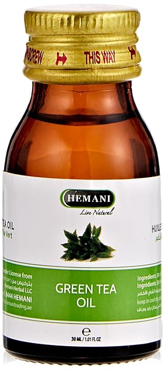 Hemani Green Tea Oil 30ml (1 Fl Oz) - 100% Pure Natural | Rich in Antioxidants | Natural Carrier Oil for Skin Glow & Hair Care