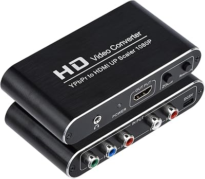 YPbPr to HDMI Converter with Scaler Function, Component to HDMI Converter with Scalering, RGB to HDMI Adapter Supports DVD PSP Xbox 360 PS2 Nintendo to HDTV Monitor and Projector